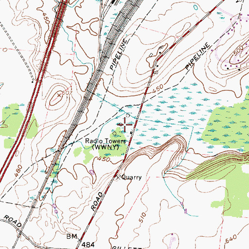 Topographic Map of WTNY-AM (Watertown), NY