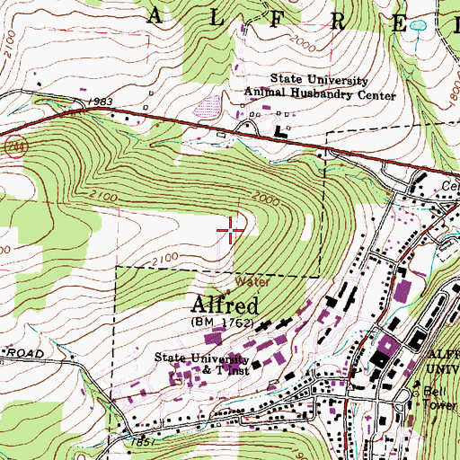 Topographic Map of WETD-FM (Alfred), NY