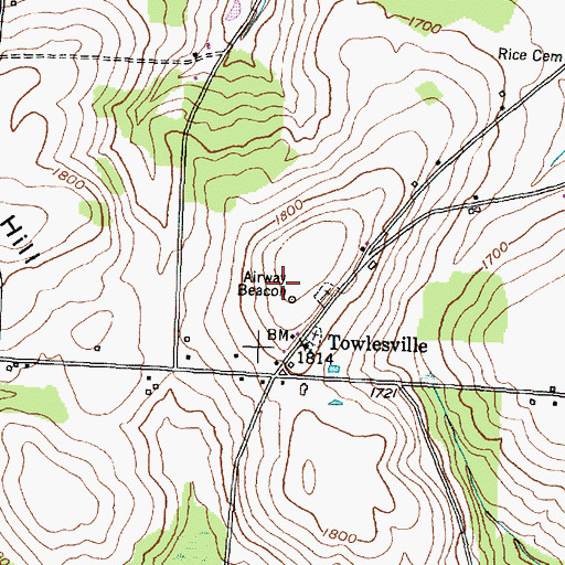 Topographic Map of WCIK-FM (Bath), NY