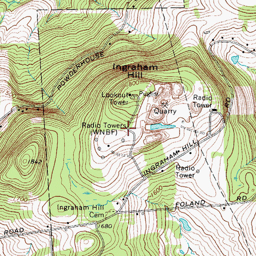 Topographic Map of WHWK-FM (Binghamton), NY