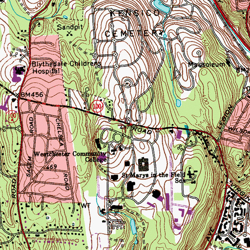 Topographic Map of WZFM-FM (Briarcliff Manor), NY