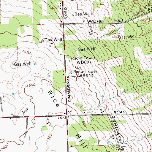 Topographic Map of WDCX-FM (Buffalo), NY