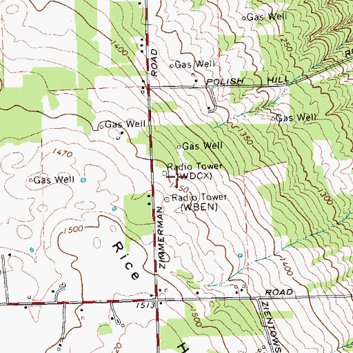 Topographic Map of WNED-FM (Buffalo), NY