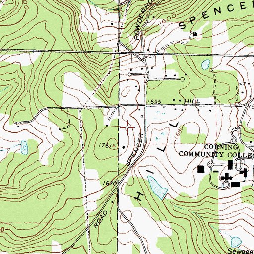 Topographic Map of WCEB-FM (Corning), NY