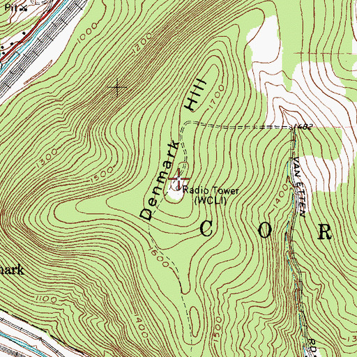 Topographic Map of WZKZ-FM (Corning), NY