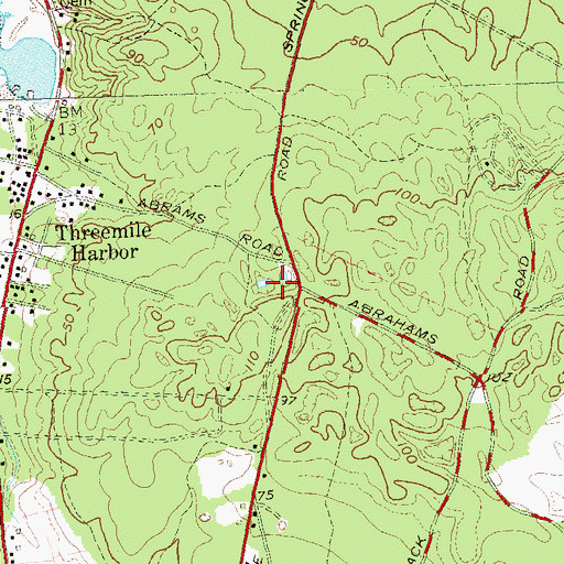 Topographic Map of WVEH-FM (East Hampton), NY