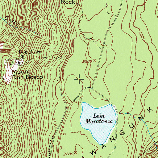 Topographic Map of WWWK-FM (Ellenville), NY