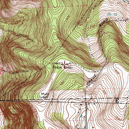 Topographic Map of WLVY-FM (Elmira), NY