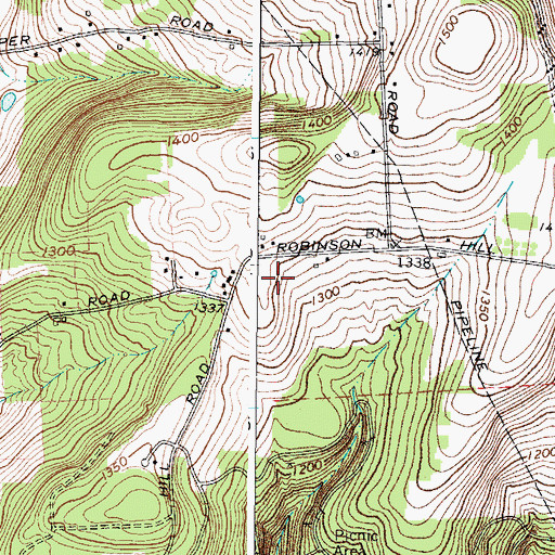 Topographic Map of WMRV-FM (Endicott), NY