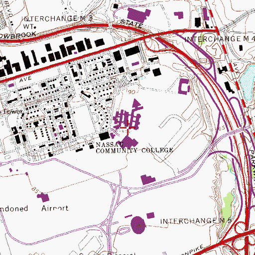 Topographic Map of WHPC-FM (Garden City), NY