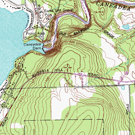 Topographic Map of WJSL-FM (Houghton), NY
