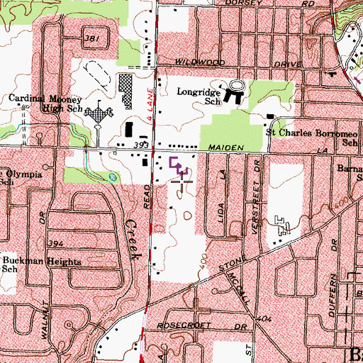 Topographic Map of WOSB-FM (Irondequoit), NY