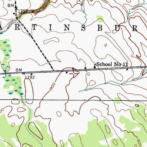 Topographic Map of WLLG-FM (Lowville), NY