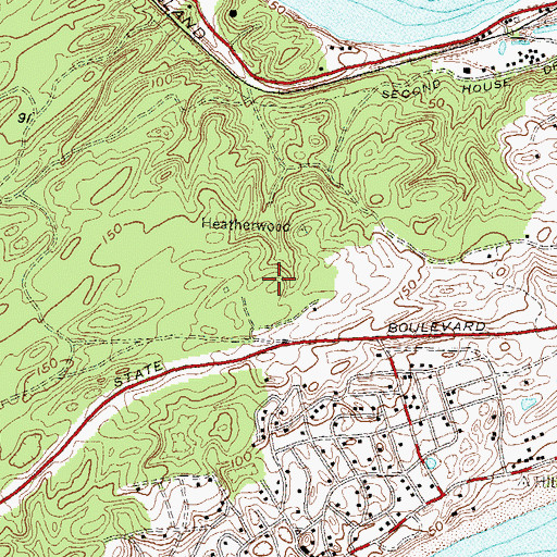 Topographic Map of WMNK-FM (Montauk), NY