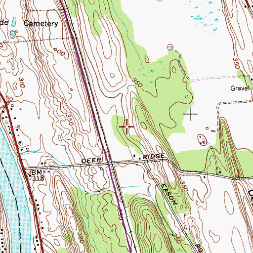 Topographic Map of WGES-FM (Oswego), NY