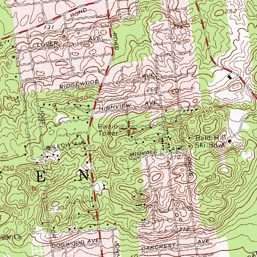 Topographic Map of WALK-FM (Patchogue), NY