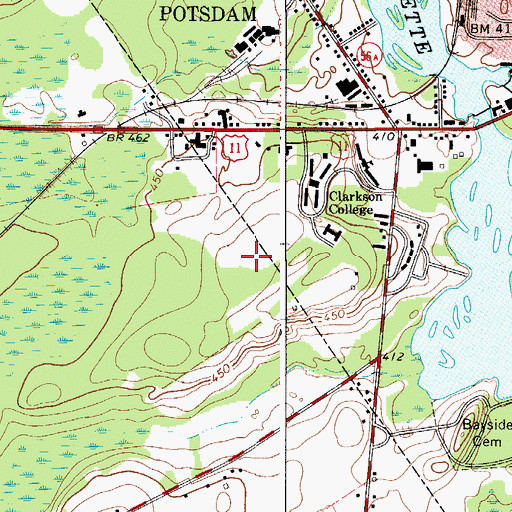 Topographic Map of WTSC-FM (Potsdam), NY