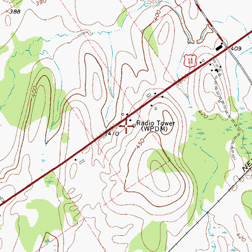 Topographic Map of WSNN-FM (Potsdam), NY