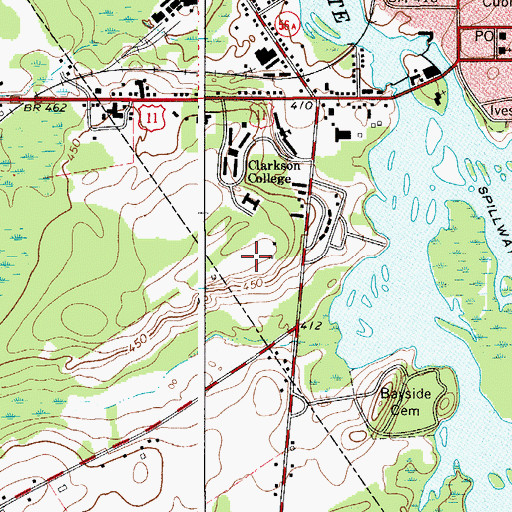 Topographic Map of WTSC-FM (Potsdam), NY