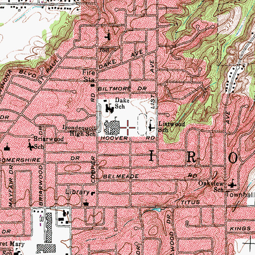 Topographic Map of WIRQ-FM (Rochester), NY