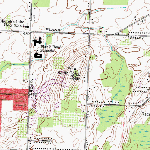 Topographic Map of WBEE-FM (Rochester), NY
