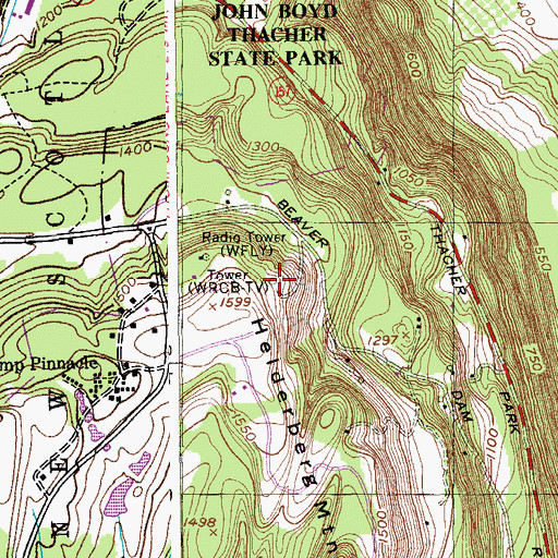 Topographic Map of WGY-FM (Schenectady), NY