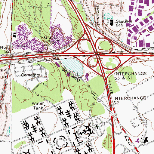 Topographic Map of WCTO-FM (Smithtown), NY