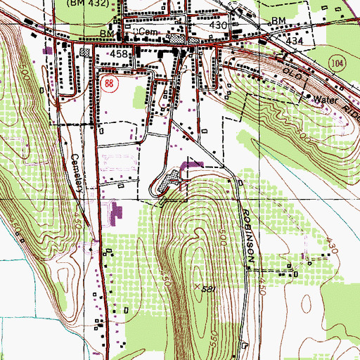 Topographic Map of WSCS-FM (Sodus), NY
