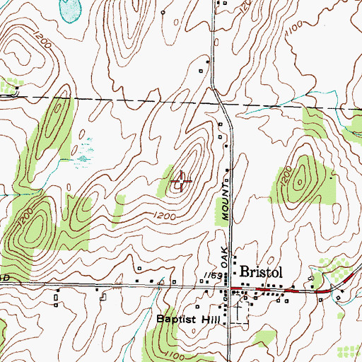 Topographic Map of WZSH-FM (Town of South Bristol), NY