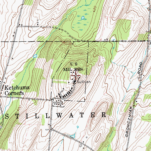 Topographic Map of WSSV-FM (Stillwater), NY