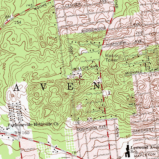 Topographic Map of WUSB-FM (Stony Brook), NY