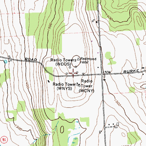 Topographic Map of WNTQ-FM (Syracuse), NY