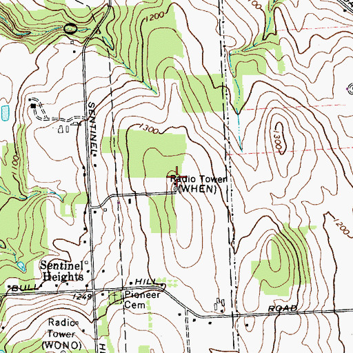 Topographic Map of WRHP-FM (Syracuse), NY