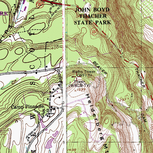 Topographic Map of WFLY-FM (Troy), NY