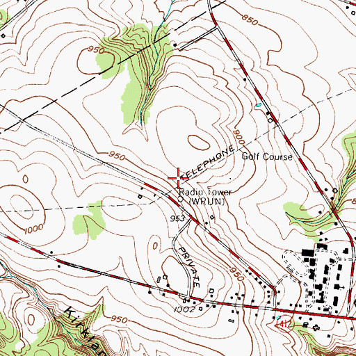 Topographic Map of WKGW-FM (Utica), NY