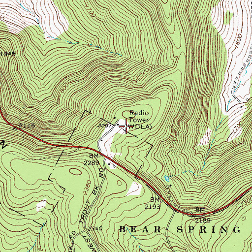 Topographic Map of WDLA-FM (Walton), NY