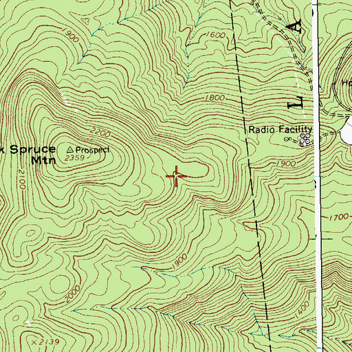 Topographic Map of WKBE-FM (Warrensburg), NY