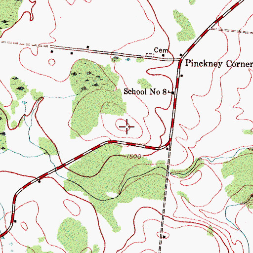 Topographic Map of WJNY-FM (Watertown), NY