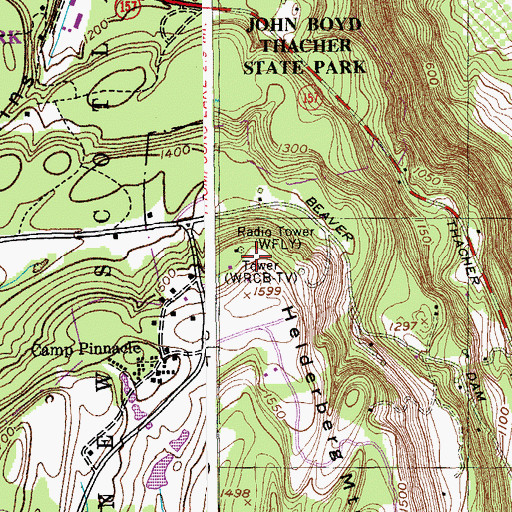 Topographic Map of WTEN-TV (Albany), NY