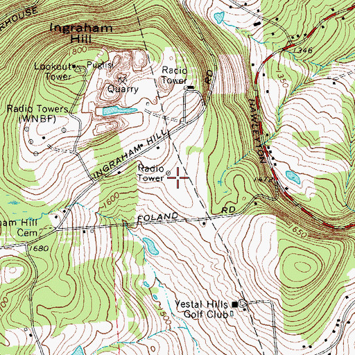 Topographic Map of WICZ-TV (Binghamton), NY