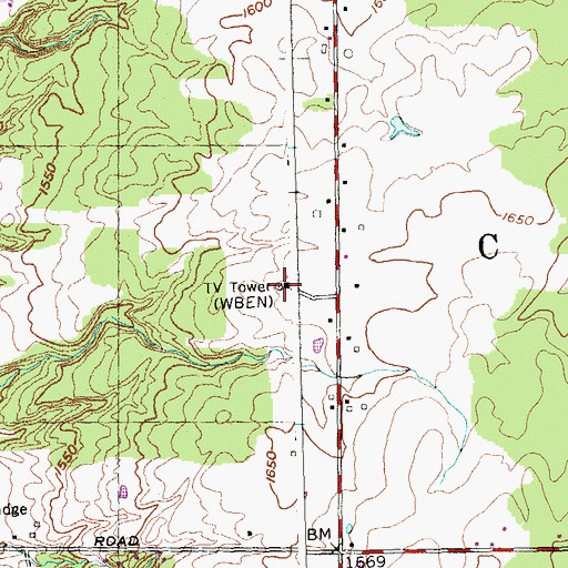 Topographic Map of WIVB-TV (Buffalo), NY
