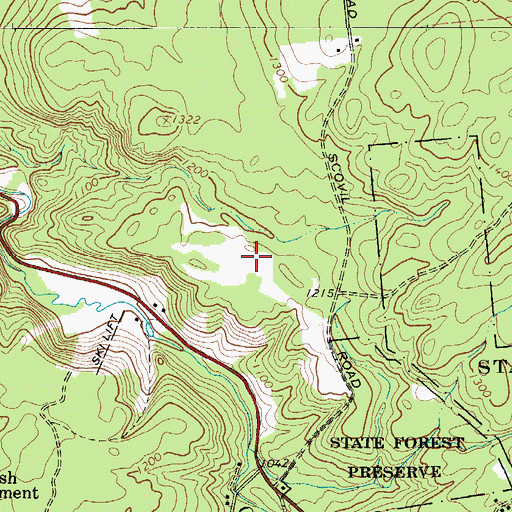 Topographic Map of WNPI-TV (Norwood), NY