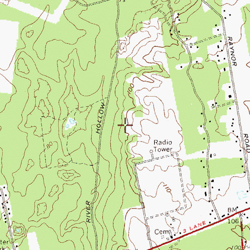 Topographic Map of WLIG-TV (Riverhead), NY