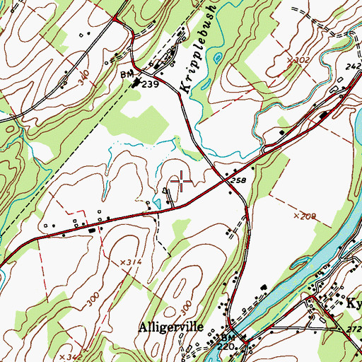 Topographic Map of Benbyre Farm Heliport, NY
