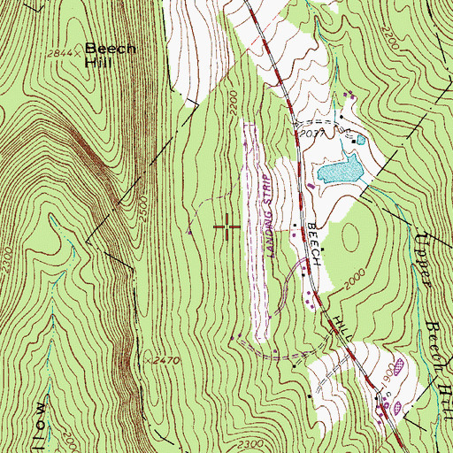 Topographic Map of Del Savio Airport (historical), NY