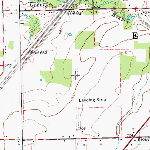 Topographic Map of Angola Airport (historical), NY