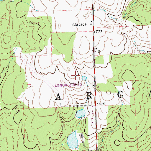Topographic Map of Arcade Tri-County Airport, NY