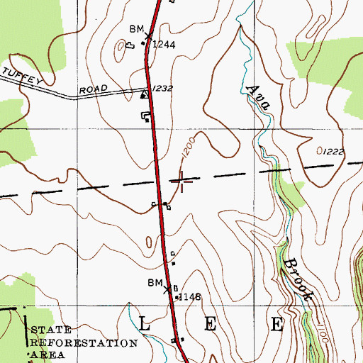 Topographic Map of Valenty Mierek Airport, NY