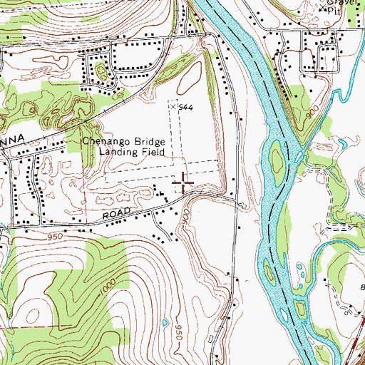 Topographic Map of Chenango Bridge Airport, NY