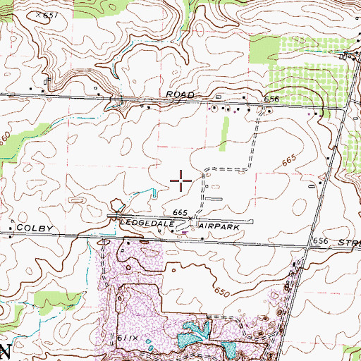 Topographic Map of Ledgedale Airpark, NY